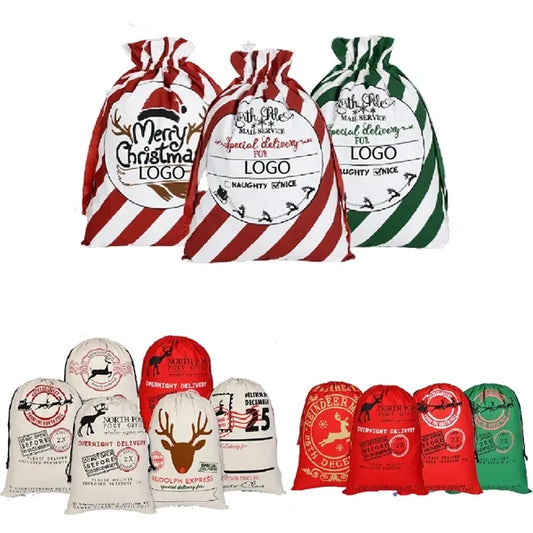 Christmas Canvas  Gift Bag