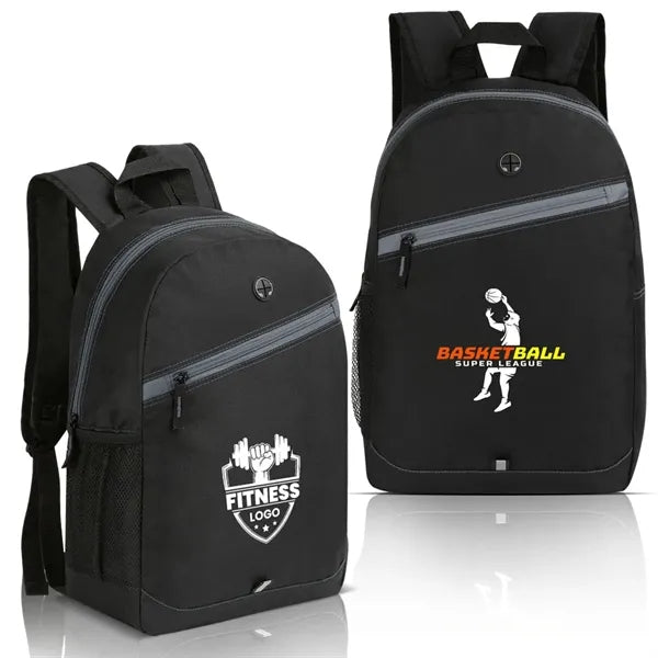 Simple School Backpack With Color Zipper Stripe