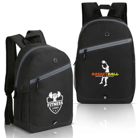 Simple School Backpack With Color Zipper Stripe