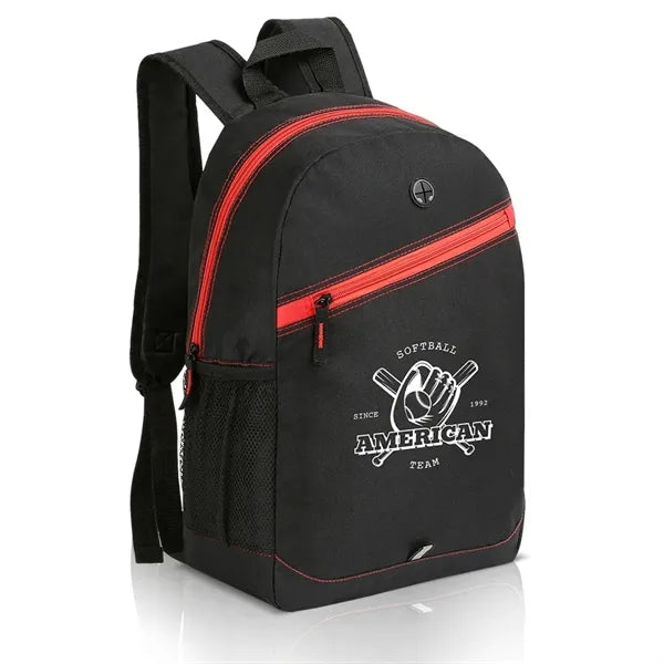 Simple School Backpack With Color Zipper Stripe