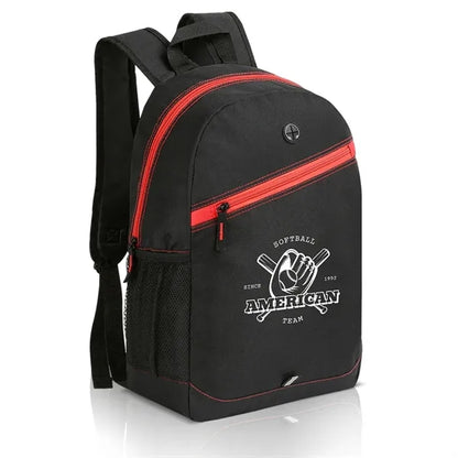 Simple School Backpack With Color Zipper Stripe