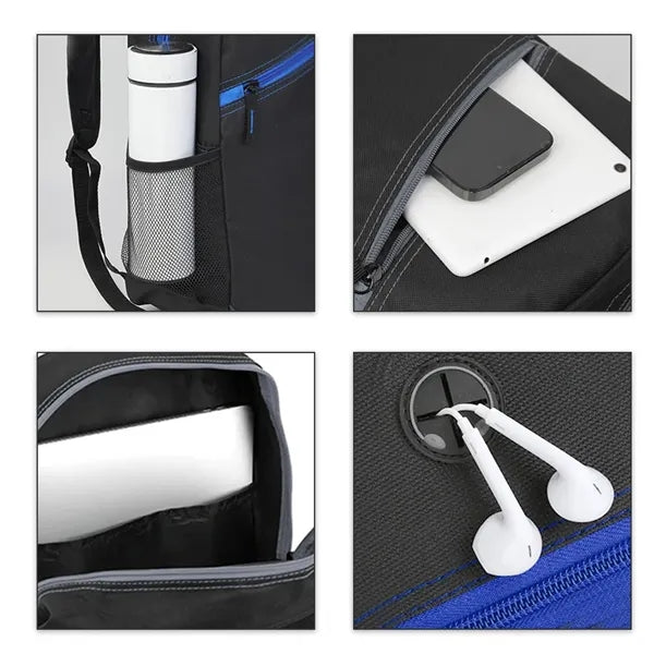 Simple School Backpack With Color Zipper Stripe