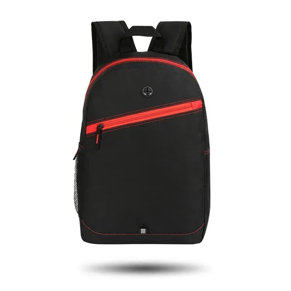 Simple School Backpack With Color Zipper Stripe
