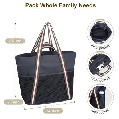 Zippered Beach Bag for Women