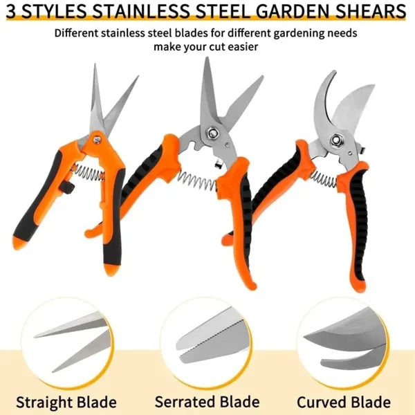 3pcs Gardening Pruning Shears Set