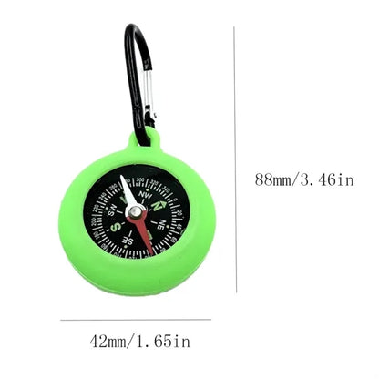 Camping Carabiner Outdoor Hiking Small Compass Keychain