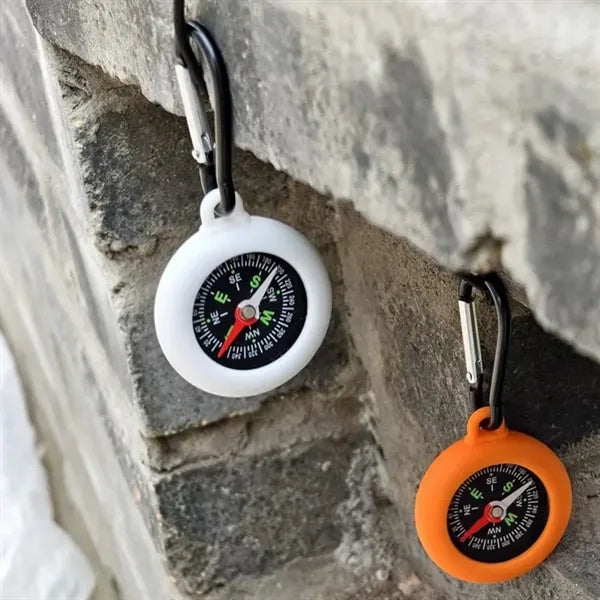 Camping Carabiner Outdoor Hiking Small Compass Keychain