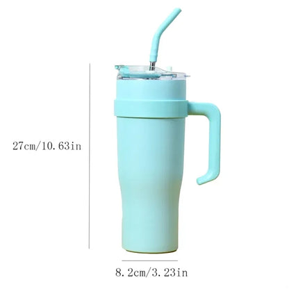 40oz. Portable Car Stainless Steel Vacuum Straw Thermal Mug