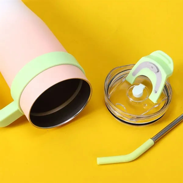 40oz. Portable Car Stainless Steel Vacuum Straw Thermal Mug