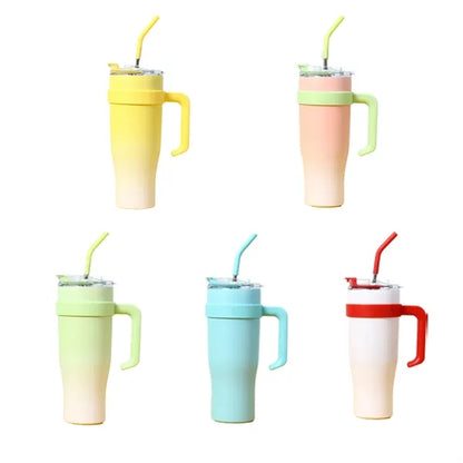 40oz. Portable Car Stainless Steel Vacuum Straw Thermal Mug