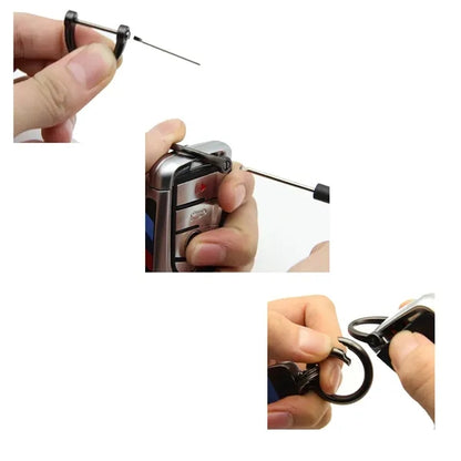 Stylish Classic Leather Car Accessories Keychain Key Ring