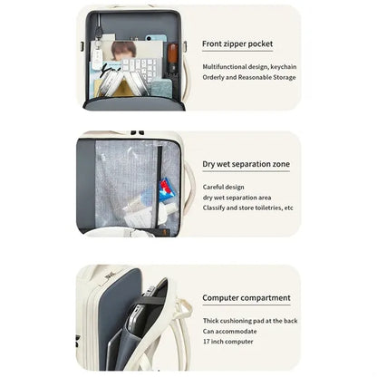 Large expandable gym work laptop luggage travel backpack