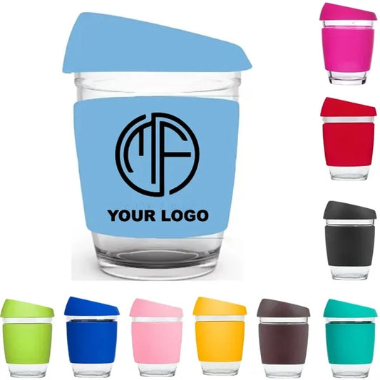 12oz Traveler's Glass Bottle With Colorful Silicone Sleeve