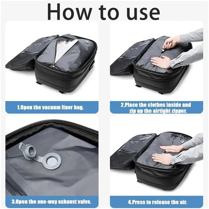 Travel large waterproof vacuum seal compression backpack