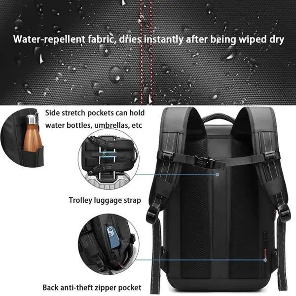 Travel large waterproof vacuum seal compression backpack