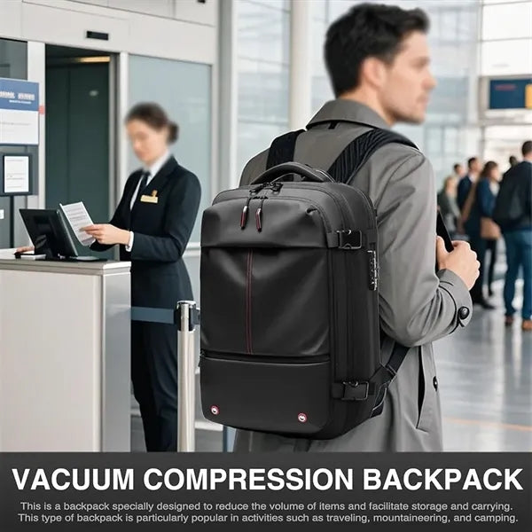 Travel large waterproof vacuum seal compression backpack