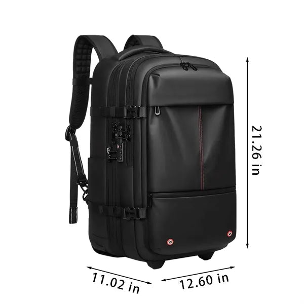 Travel school carry on luggage vacuum seal rolling backpack
