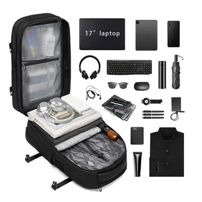 Travel school carry on luggage vacuum seal rolling backpack