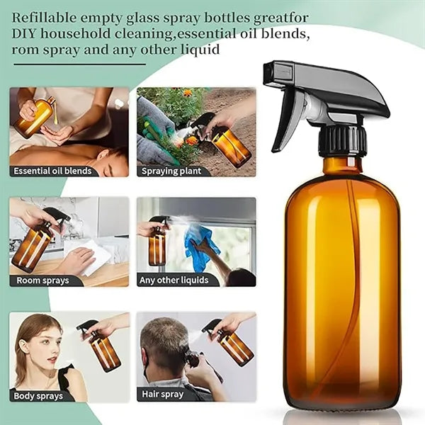 16oz Refillable Empty Amber Spray Bottle