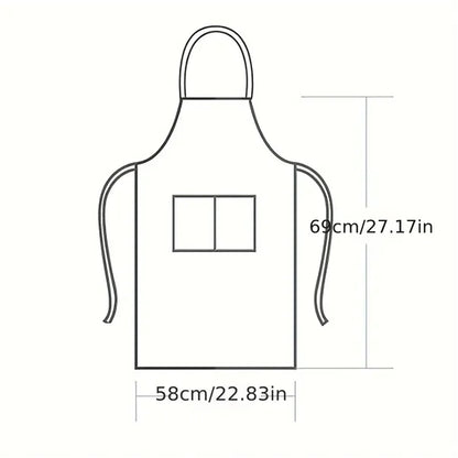 Kitchen Bib Apron with 2 Pockets