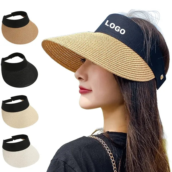 Straw Sun Visor Hat For Women