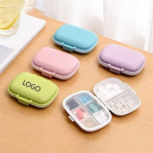 Portable 8 Compartments Sealed Pill Box