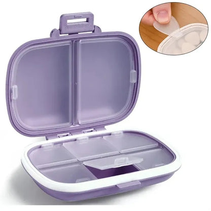 Portable 8 Compartments Sealed Pill Box
