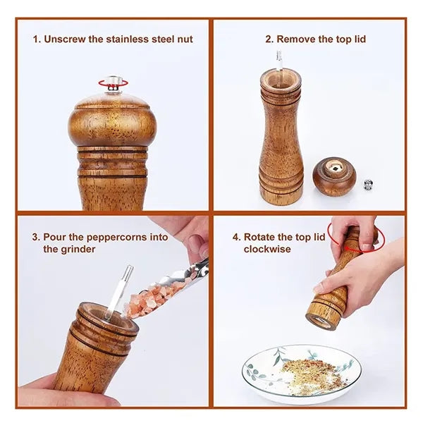 Manual Wooden Pepper Grinder