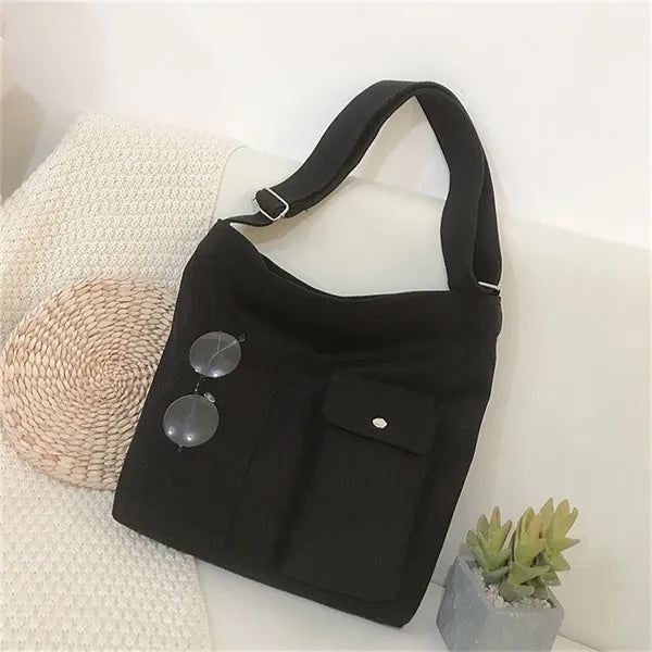 Canvas Retro Large Shoulder Tote Bag