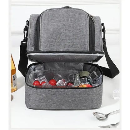 Portable Dual Large Insulated Lunch Box Cooler Beer Bags