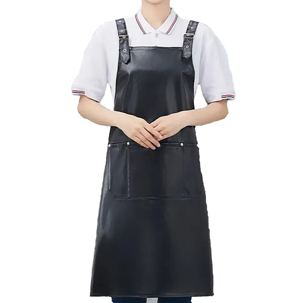 Waterproof PU Leather Kitchen Cooking Apron