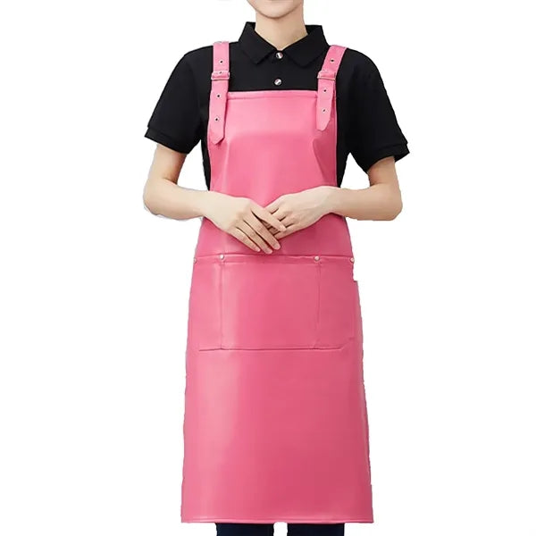Waterproof PU Leather Kitchen Cooking Apron