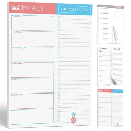 Weekly Daily Meal Shopping Grocery Planning Pad