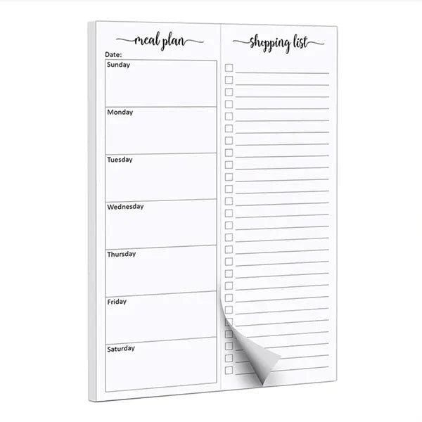 Weekly Daily Meal Shopping Grocery Planning Pad