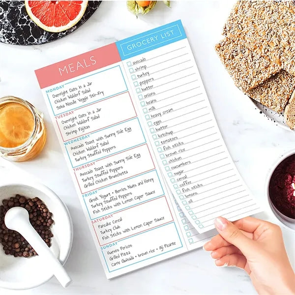 Weekly Daily Meal Shopping Grocery Planning Pad