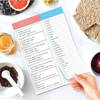 Weekly Daily Meal Shopping Grocery Planning Pad