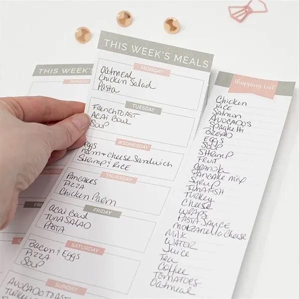 Weekly Daily Meal Shopping Grocery Planning Pad