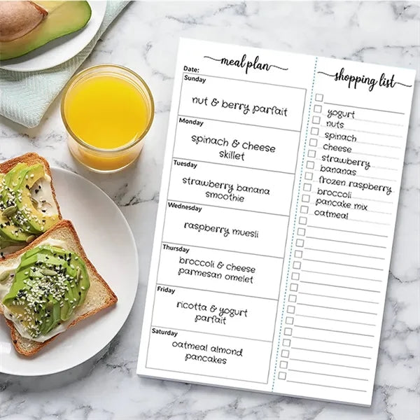 Weekly Daily Meal Shopping Grocery Planning Pad