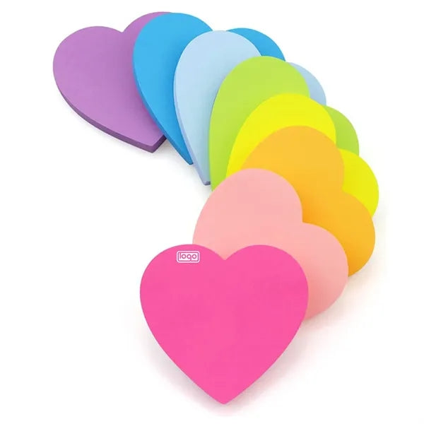 656 Sheets 3"x3" Heart Shaped Sticky Notes