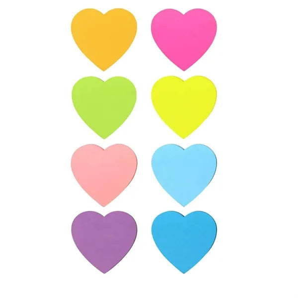 656 Sheets 3"x3" Heart Shaped Sticky Notes