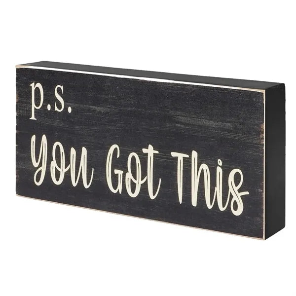 7.9X3.9 Inch Wooden Desk Decor Box Sign