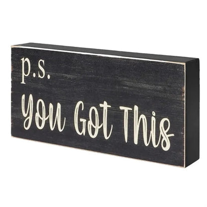 7.9X3.9 Inch Wooden Desk Decor Box Sign