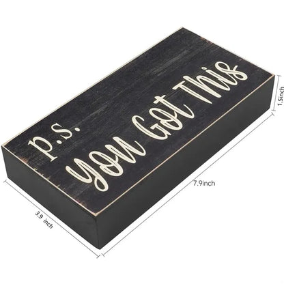 7.9X3.9 Inch Wooden Desk Decor Box Sign