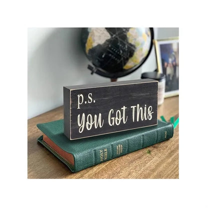 7.9X3.9 Inch Wooden Desk Decor Box Sign