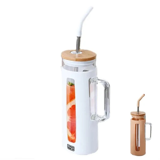 20oz BPA Free Glass Straw Tumbler w/ Handle