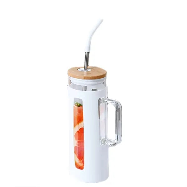 20oz BPA Free Glass Straw Tumbler w/ Handle
