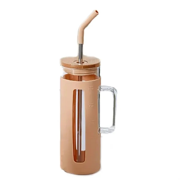 20oz BPA Free Glass Straw Tumbler w/ Handle