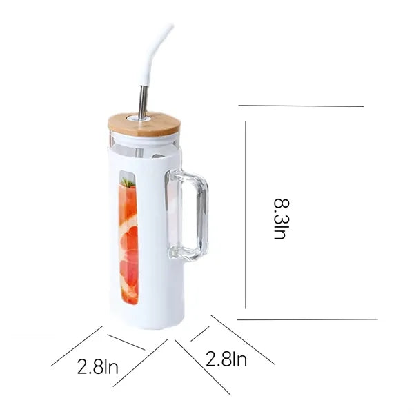 20oz BPA Free Glass Straw Tumbler w/ Handle