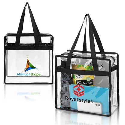 Stadium Approved Clear Zipper Tote Bag ( 12" x 12" x 6" )