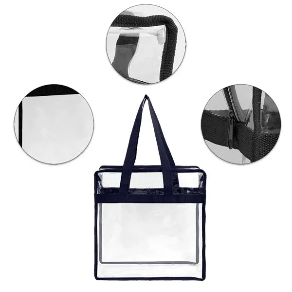 Stadium Approved Clear Zipper Tote Bag ( 12" x 12" x 6" )